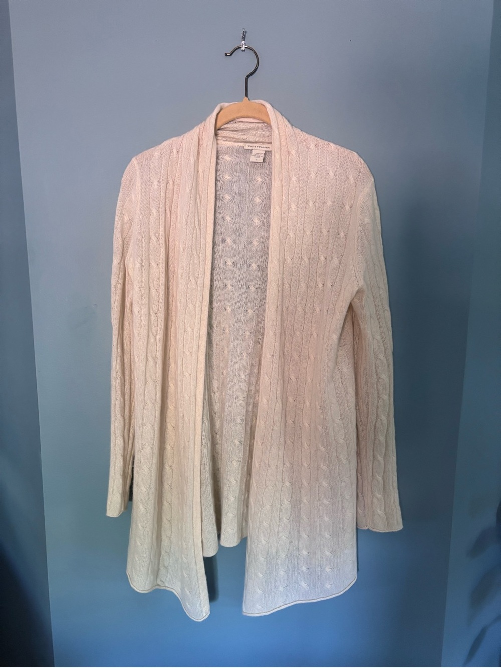 Cream White + Warren Cable Knit Open-Front Women's Cardigan